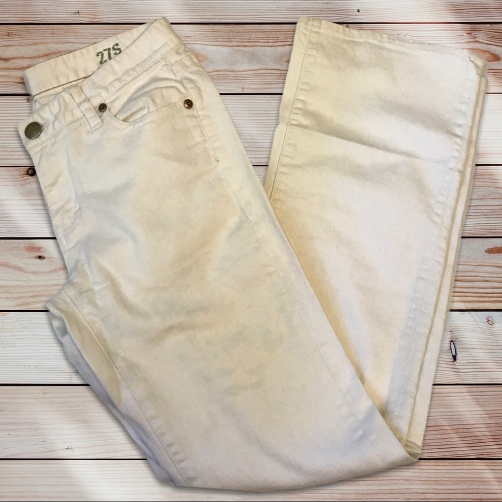 J Crew White Bootcut Mid Rise 8” Skinny 5 Pocket Classic Denim Jeans